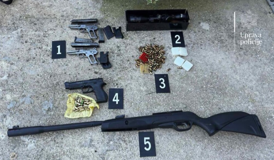 Pretres policije uz pomoć službenih pasa: U Ulcinju pronađeno ilegalno oružje